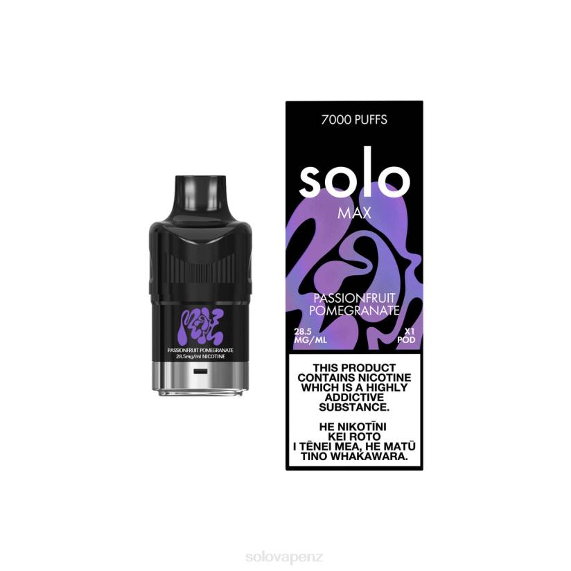 Solo Disposable Vape Flavours - Solo MAX Pod Passionfruit Pomegranate 8XP889
